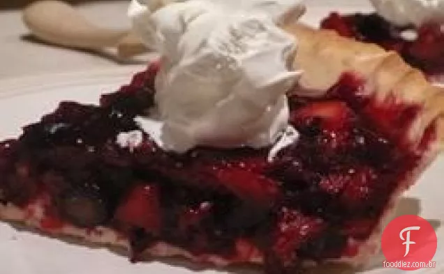 Torta fresca do ruibarbo da morango de Maman