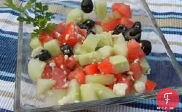 Salada de pepino e queijo azul