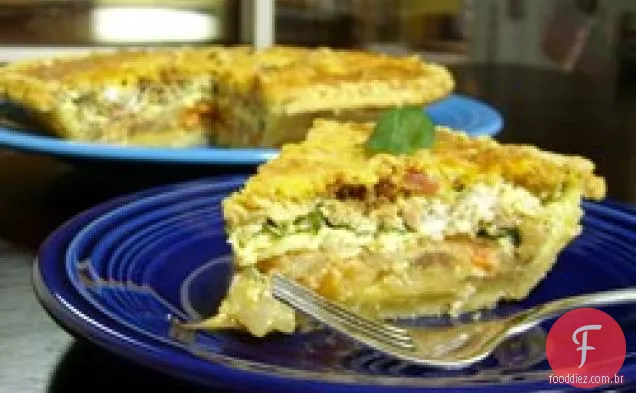 Quiche de tomate e manjericão