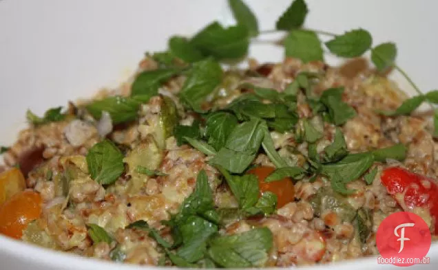 Farro Torrado Com Abobrinha E Tahini