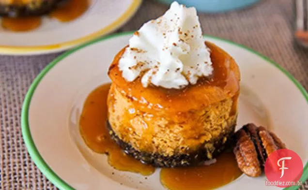 Abóbora Cheesecake Minis com crosta Gingersnap