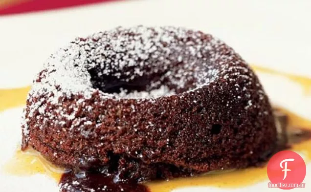 Bolos de Lava de Chocolate com Creme De Pistache