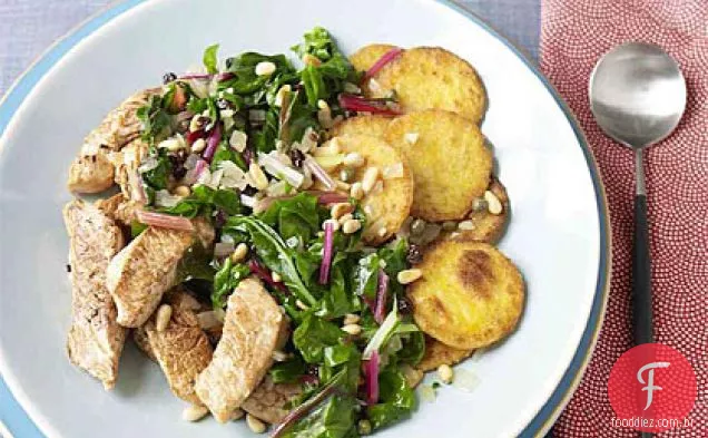 Turquia Mediterrânea Com Acelga Sobre Polenta