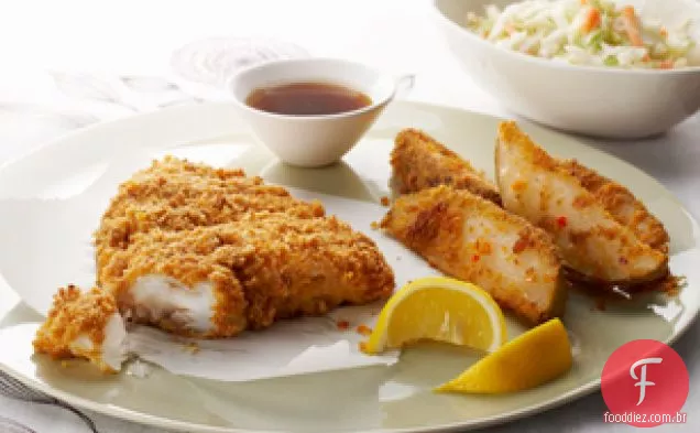 Fácil cozido Fish & Chips para dois