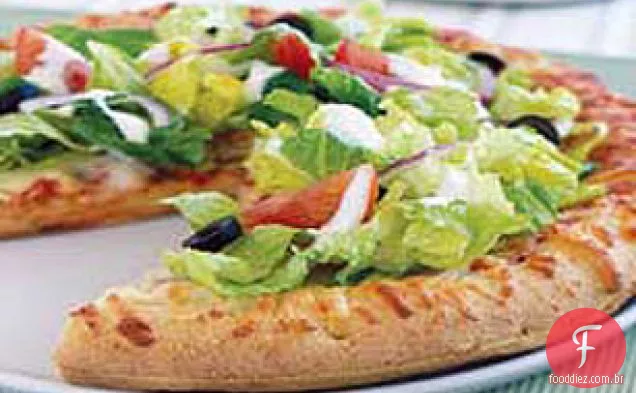 Pizza Com Salada De Jardim