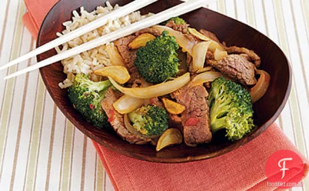 Carne e brócolis