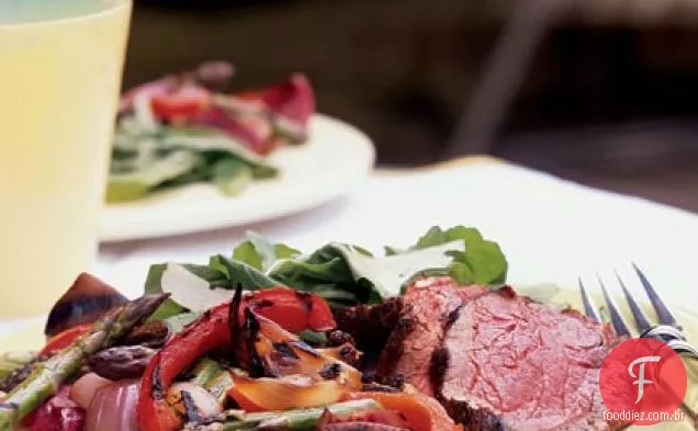 Lombo com legumes Antipasto grelhados
