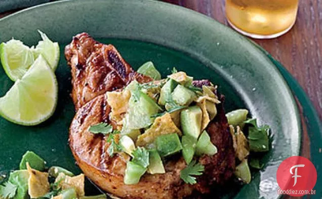Lombo de porco grelhado com especiarias e cebolinha