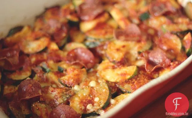 Pepperoni Pizza Zucchini Bake