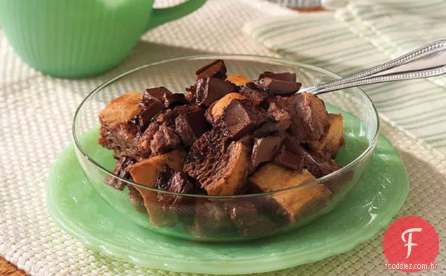 Pudim De Pão De Chocolate Duplo