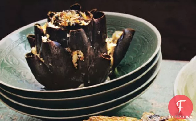 Alcachofras Recheadas Com Alcaparras E Queijo Pecorino