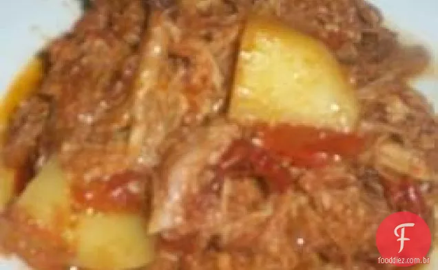 Carne de porco Chile Rojo (carne de porco puxada com Molho Vermelho Chile)