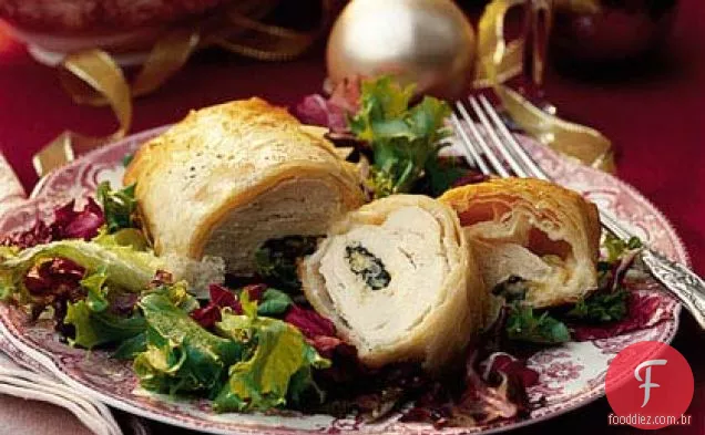 Frango Recheado com queijo em Phyllo