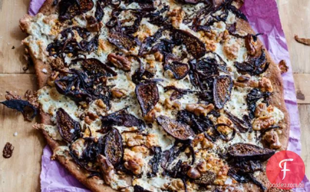 Cebola vermelha caramelizada e Pizza De Figo