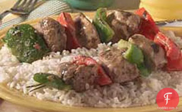 Marinado cinza POUPON carne de porco Kabobs