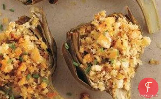 Alcachofras Recheadas Assadas Com Receita De Pecorino