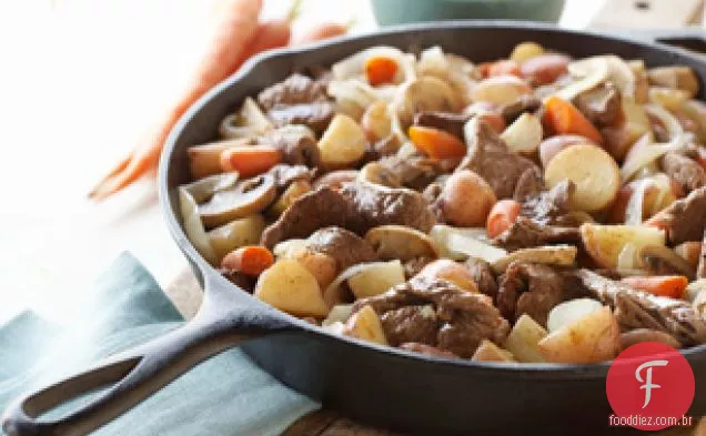 Batata e bife salteados