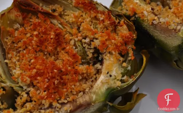 Alcachofras de alho-parmesão