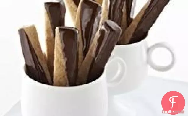 Chocolate Mergulhado Açúcar Mascavo Biscoitos Amanteigados