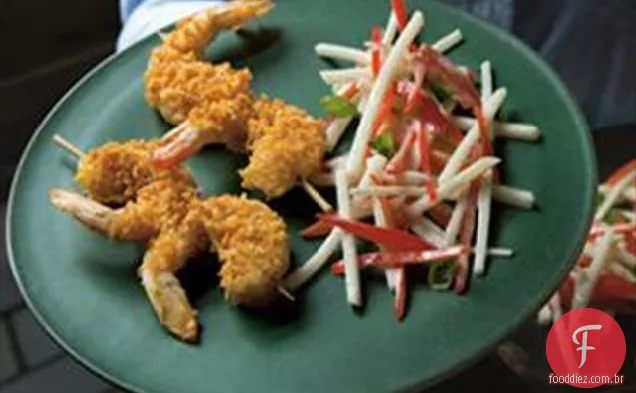 Camarão Chipotle de queijo com Jicama Slaw