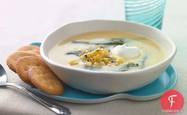 Sopa De Milho Torrado E Poblano