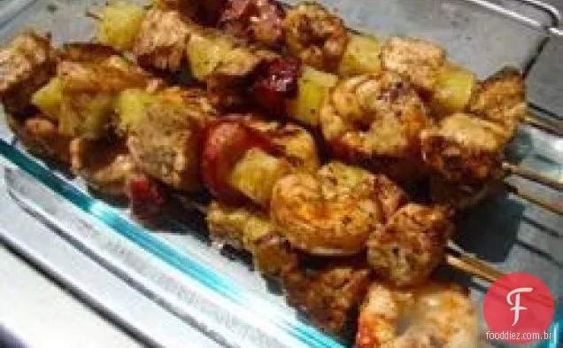 Cozinhando Frango Morango Kabobs