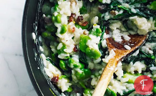 Fava Bean And Greens Risotto