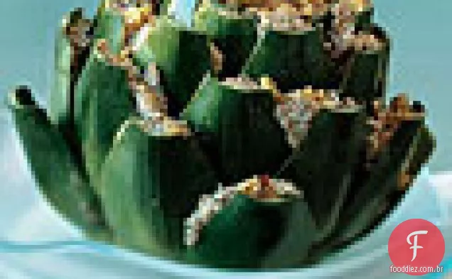 Alcachofras recheadas com ricota e nozes