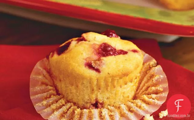 Farinha De Milho-Muffins De Cranberry