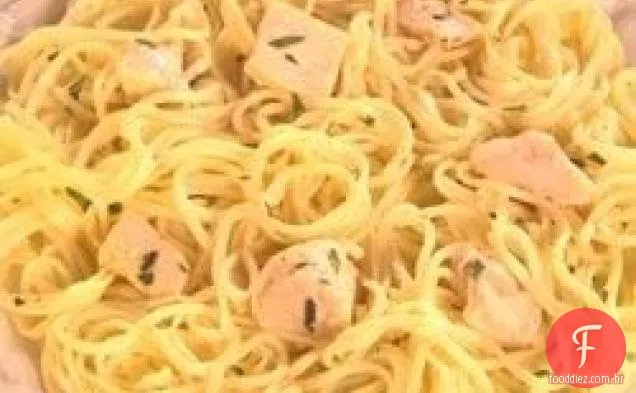 Macarrão Angel Hair com limão e frango