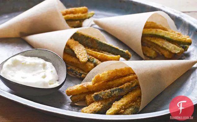 Abobrinha 'frita' com limão Aioli