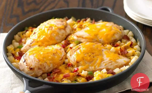 Cheddar frango e batatas