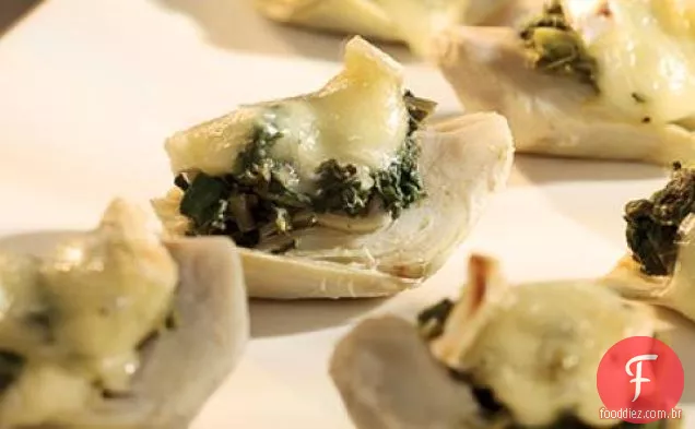 Receita De Corações De Alcachofra Com Cobertura De Espinafre E Brie