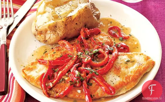 Peitos de frango com pimentão