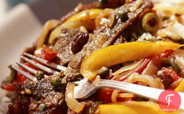Carne e pimentão ao estilo cubano