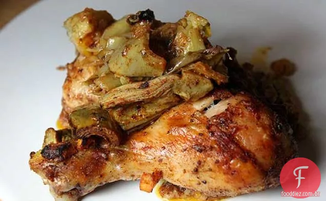 Frango Assado Com Alcachofras, Canela E Limões Preservados
