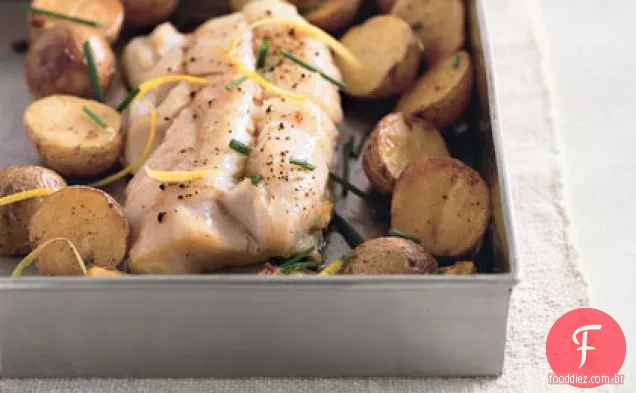 Bacalhau Assado Com Batatas crocantes