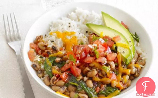 Tex-Mex Rice e Black-Eyed Peas