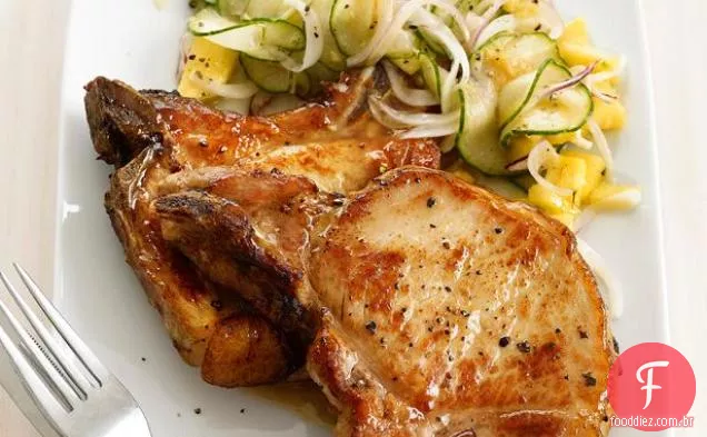 Costeletas De Porco Com Sabor De Abacaxi