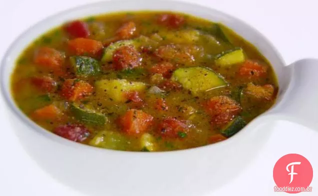 Sopa rústica de vegetais e Polenta