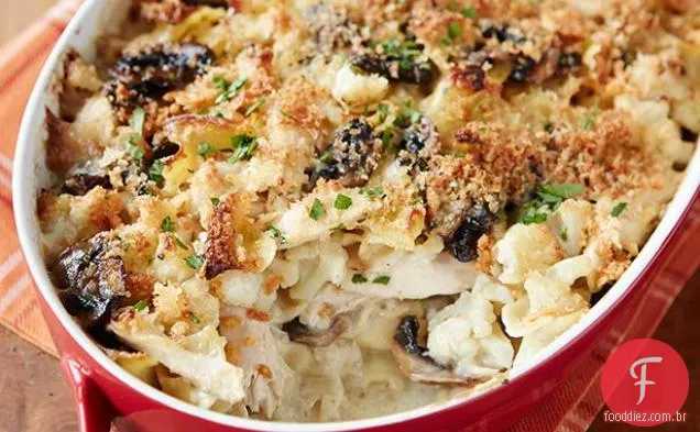 Caçarola Tetrazzini de frango com couve-flor