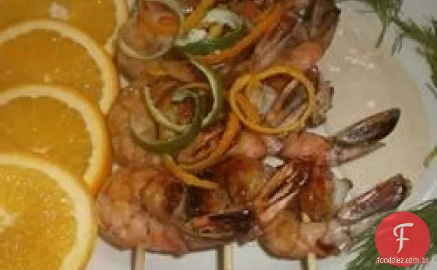 Espetos De Camarão Picante
