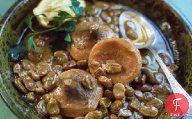 Guisado De Alcachofra E Fava Com Molho De Limão