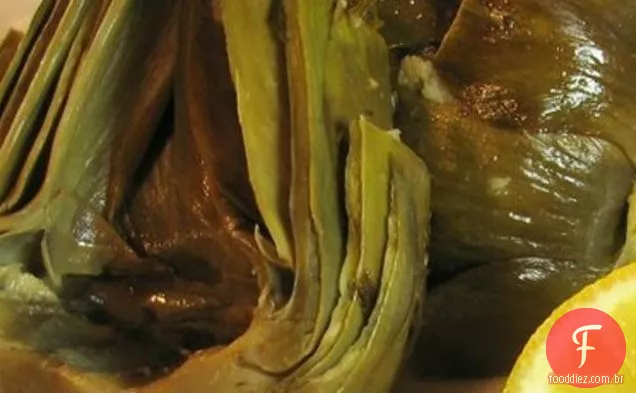 Alcachofras Assadas Com Limão, Alho E Manjericão