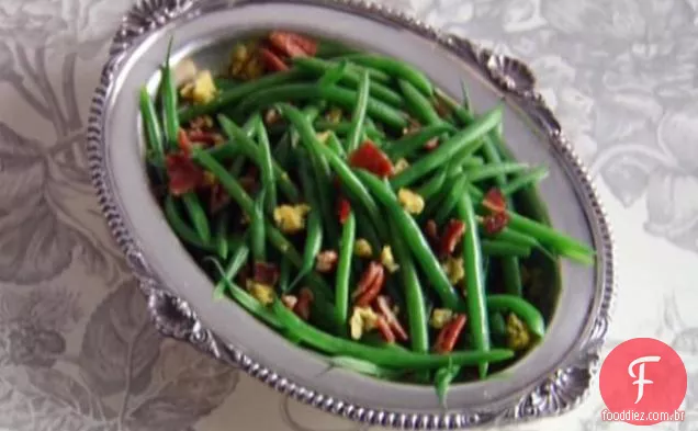Verduras com Bacon e queijo azul