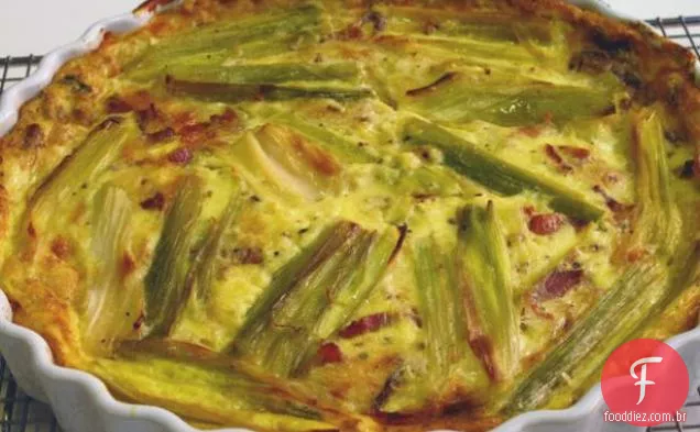 Alho-poró, Bacon e Quiche Crustless Gruyere