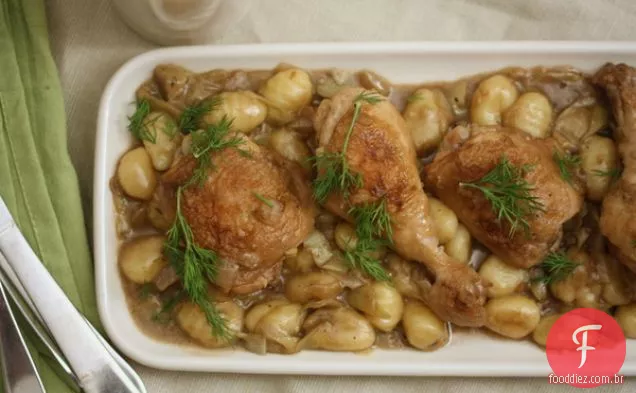 Frango Fricassée Com Alcachofras, Nhoque E Crème Fraîche