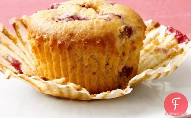 Muffins De Framboesa-Milho Com Baixo Teor De Gordura