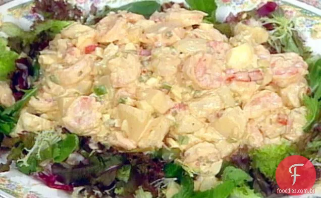 Camarão da mamãe e salada Tada