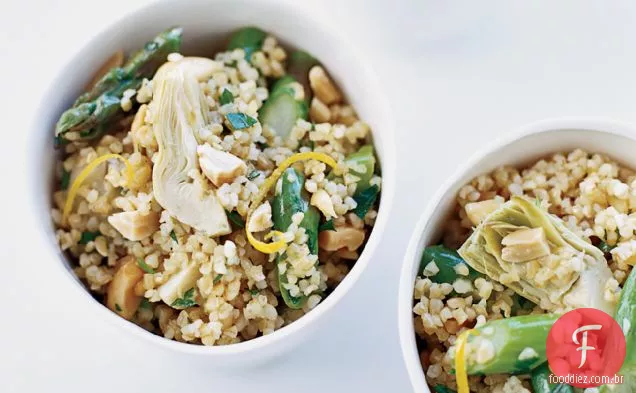 Bulgur com alcachofras picantes